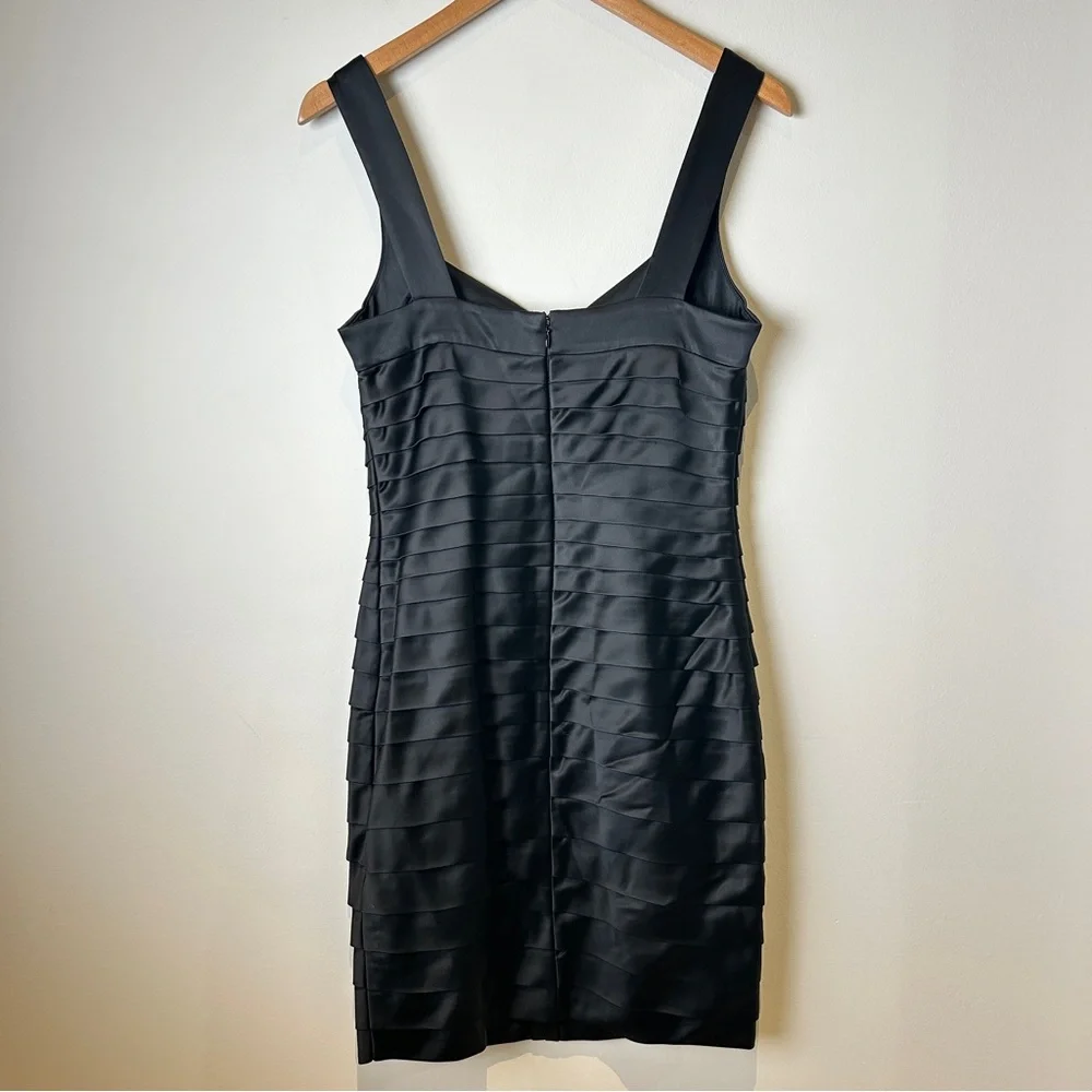Calvin Klein Black Bandage-Style Sleeveless Bodycon Satin Cocktail Dress Carolyn - Picture 2 of 10